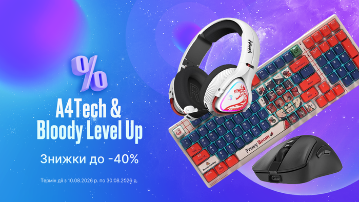 A4Tech & Bloody Level Up: скидки до -40% на периферию.