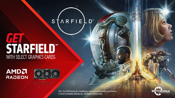 При покупці обраних продуктів AMD Ryzen™ процесорів та AMD Radeon™ графічних карт отримай безкоштовно код на гру Starfield.