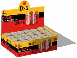 Батарейка Kodak Extra Heavy Duty D/LR20 уп. 2шт, коробка