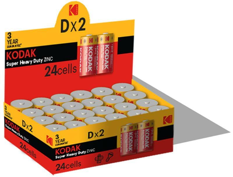 Батарейка Kodak Extra Heavy Duty D/LR20 уп. 2шт, коробка