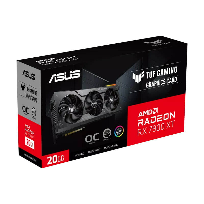 Видеокарта AMD Radeon RX 7900 XT 20GB GDDR6 TUF Gaming OC Asus (TUF-RX7900XT-O20G-GAMING)