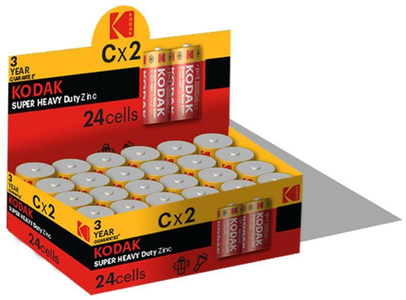 Батарейка Kodak Extra Heavy Duty C/LR14 BL 2 шт, коробка