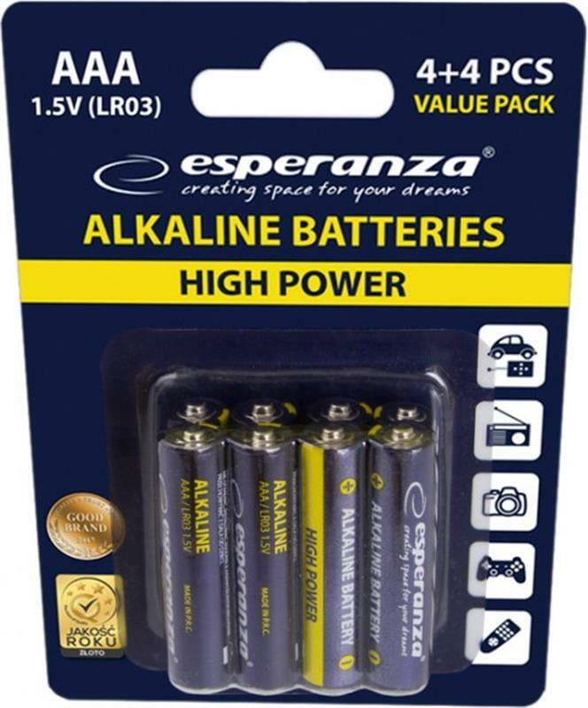 Батарейка Esperanza Bateries Alkaline (EZB104) AAA/LR03 BL 8шт