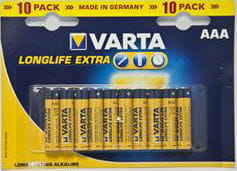 Батарейка Varta Longlife AAA/LR03 BL 10шт