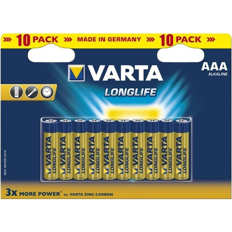 Батарейка Varta Longlife AAA/LR03 BL 10шт