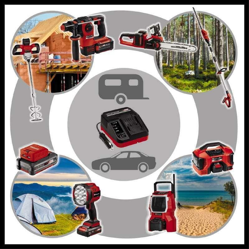 Зарядний пристрій з живленням від автомобільної мережі Einhell 18V Power X-Car Charger 3A PXC (4512113)