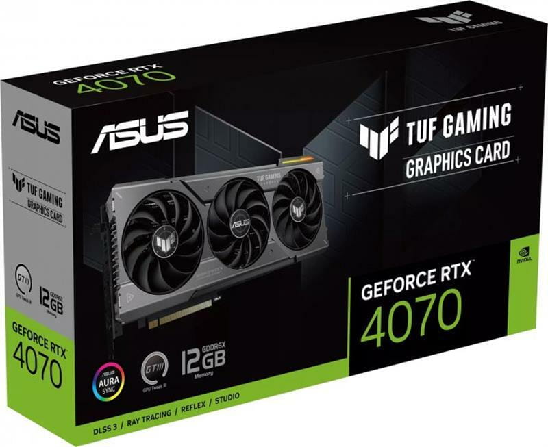 Видеокарта GF RTX 4070 12GB GDDR6X TUF Gaming Asus (TUF-RTX4070-12G-GAMING)