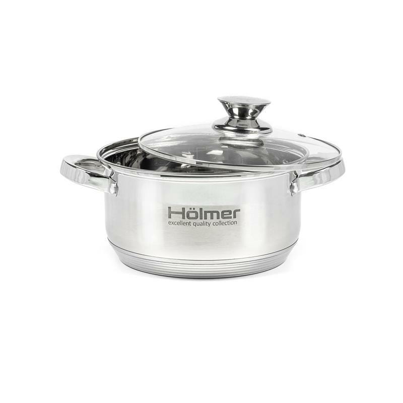 Набір каструль з кришками Holmer CS-1651-SS
