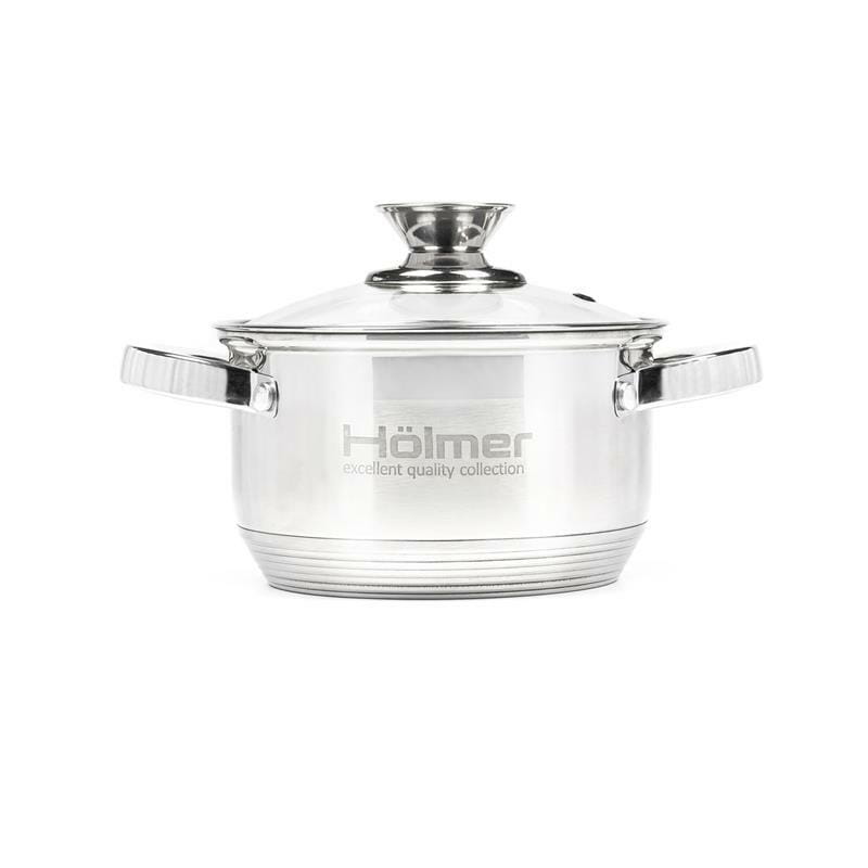 Набір каструль з кришками Holmer CS-1651-SS
