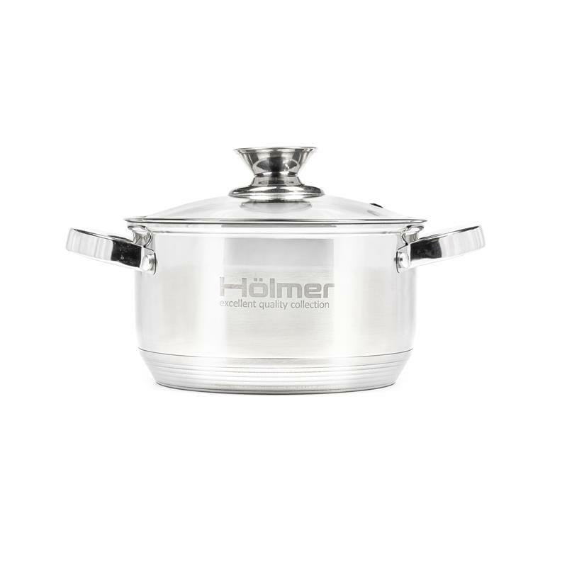 Набір каструль з кришками Holmer CS-1651-SS
