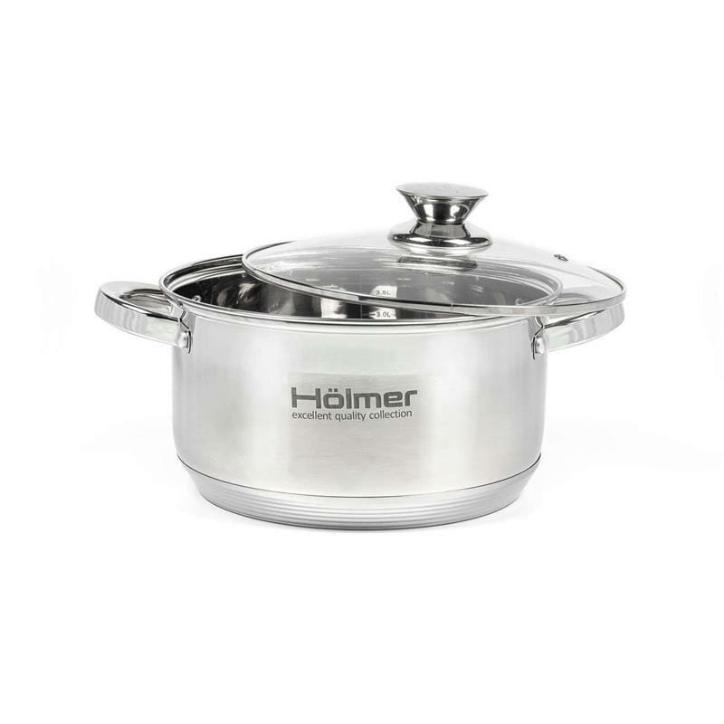 Набір каструль з кришками Holmer CS-1653-SS