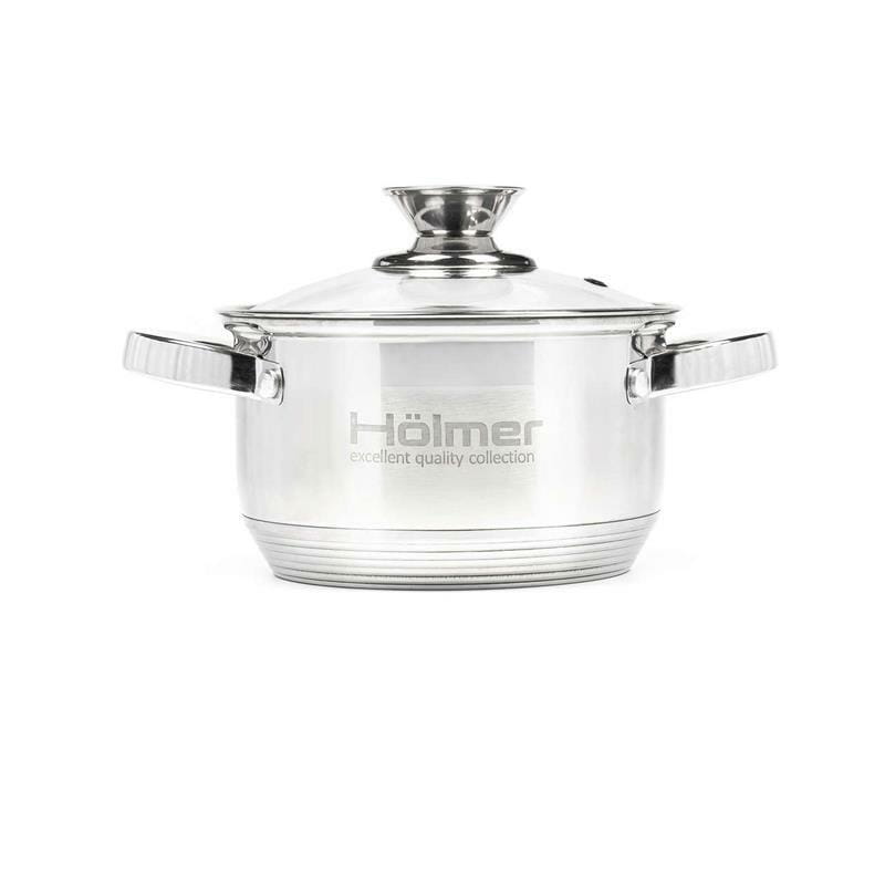 Набір каструль з кришками Holmer CS-1851-SS