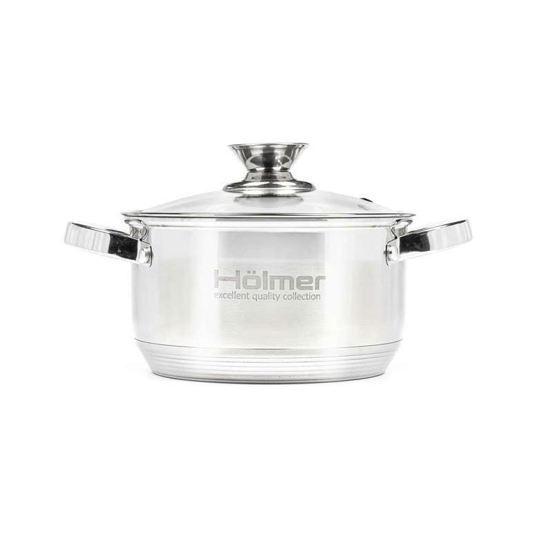 Набір каструль з кришками Holmer CS-1851-SS
