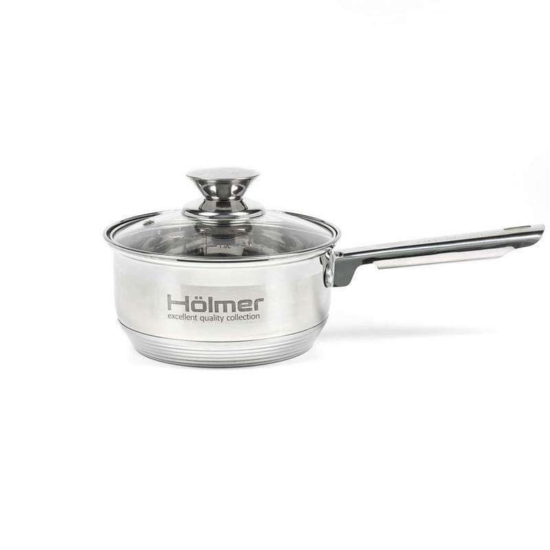 Набір каструль з кришками Holmer CS-1851-SS
