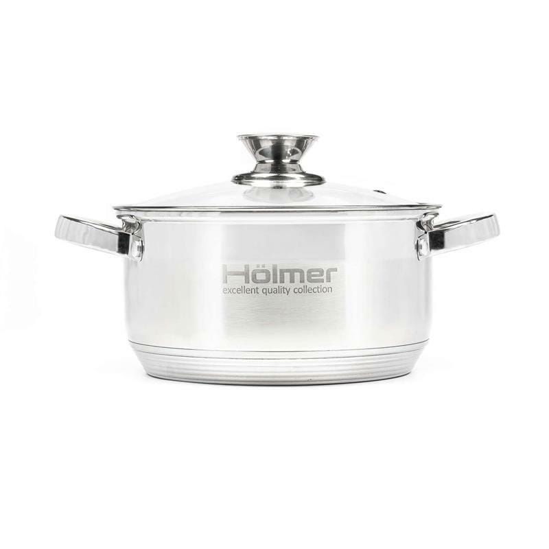 Набір каструль з кришками Holmer CS-1852-SS