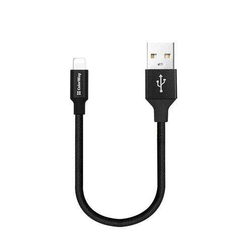 Photos - Cable (video, audio, USB) ColorWay Кабель  USB - Lightning , 2.4 А, 0.25 м, Black (CW-CBUL048-BK (M/M)