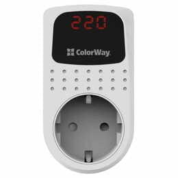 Реле напруги ColorWay (16A/3680W) 150V-210V/230V-280V, DS2, 1 розетка