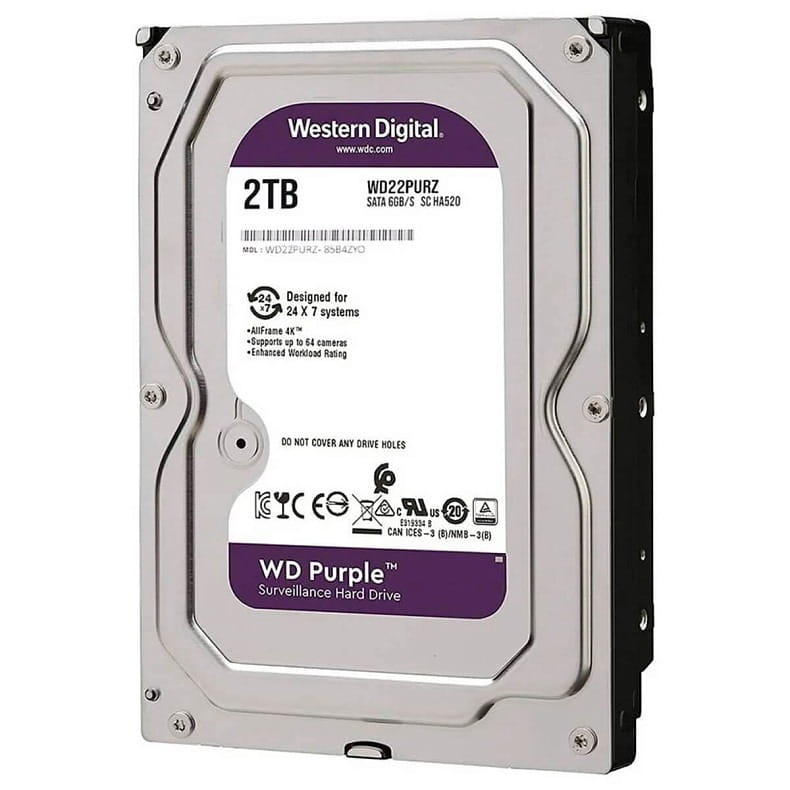 Накопичувач HDD SATA 2.0TB WD Purple 5400rpm 64MB (WD23PURZ)