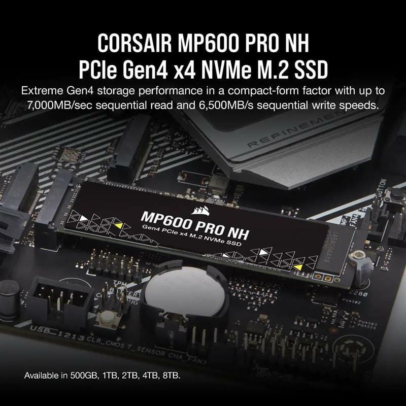 Накопитель SSD 1TB M.2 NVMe Corsair MP600 Pro NH M.2 2280 PCIe Gen4.0 x4 3D TLC (CSSD-F1000GBMP600PNH)