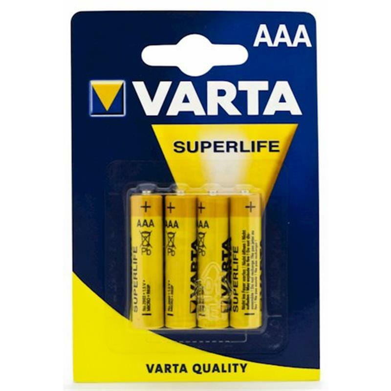 Батарейка Varta Superlife 2003 AAA/LR03 BL 4шт, жовта