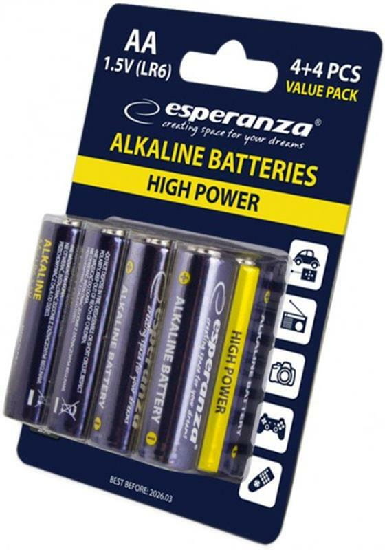 Батарейка Esperanza Bateries Alkaline (EZB103) AA/LR06 BL 8шт