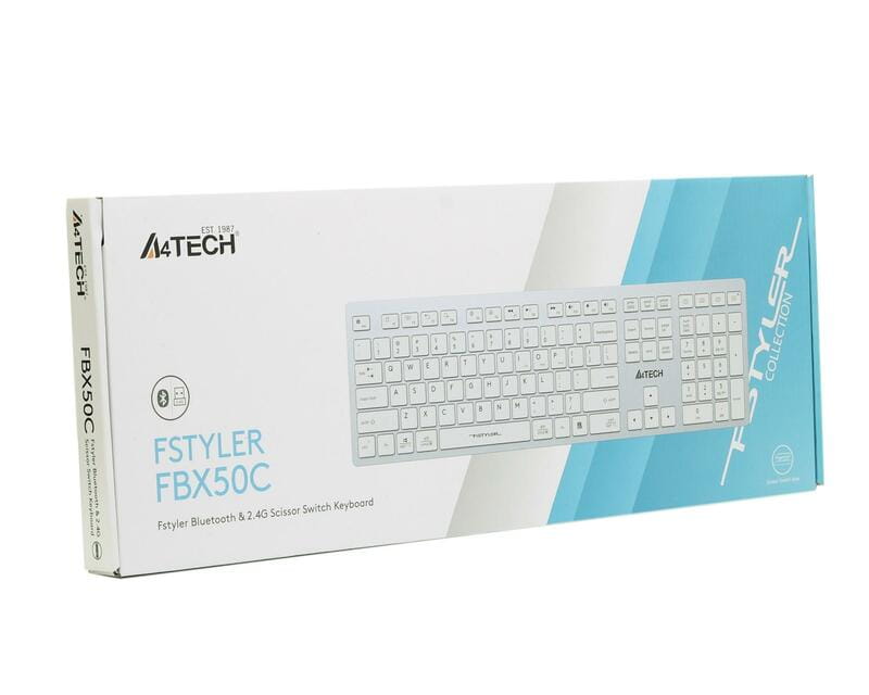 Клавиатура беспроводная A4Tech Fstyler FBX50C White