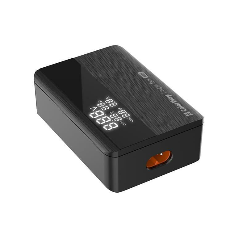 Сетевое зарядное устройство ColorWay Power Delivery GaN (2USB-A + 2USB TYPE-C) (100W) Black (CW-CHS041PD-BK)