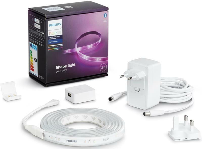 Набор Philips Hue Bridge лампа E27 White 2шт, светодиодная лента Plus RGB 2м (BRIDGE+E27W_2PCS+PLUS_2M)