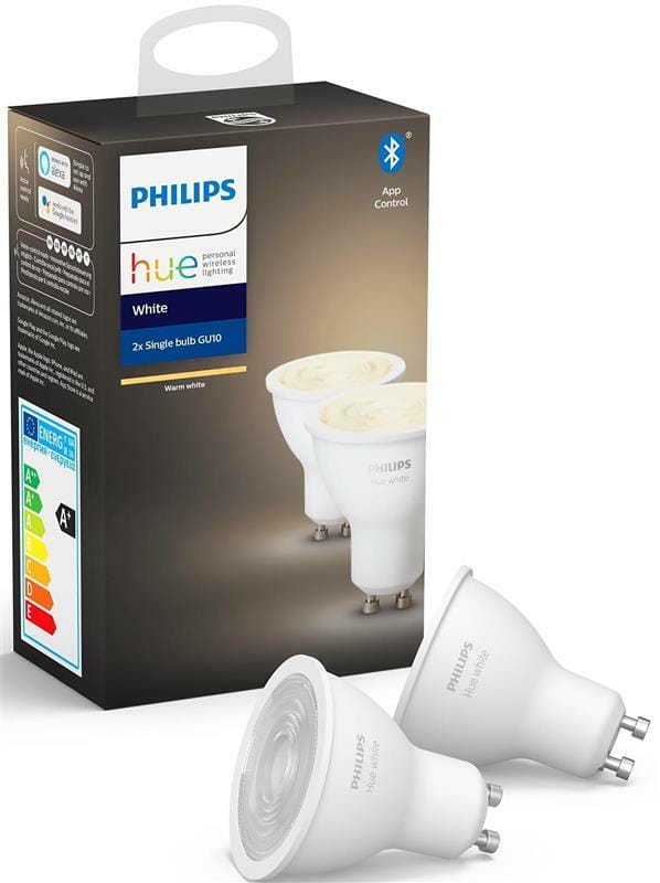 Набір Philips Hue Bridge лампа E27 White 2шт, лампа GU10 White 2шт (BRIDGE+E27W2P+GU10W2P)
