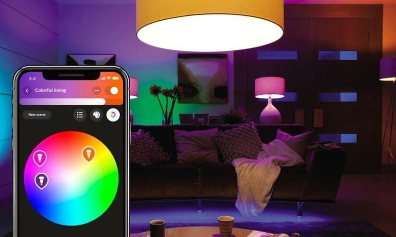 Стартовый комплект умного освещения Philips Hue Color, Bridge, Dimmer, лампа E27 RGB 3 шт (929002216825)