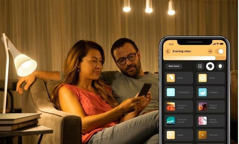 Стартовый комплект умного освещения Philips Hue Color, Bridge, Dimmer, лампа E27 RGB 3 шт (929002216825)