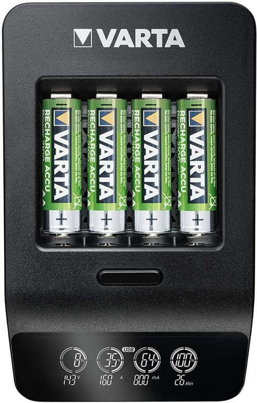 Сетевое зарядное устройство Varta LCD Smart Plus Charger + 4 х Ni-Mh AA 2100 mAh (57684101441)
