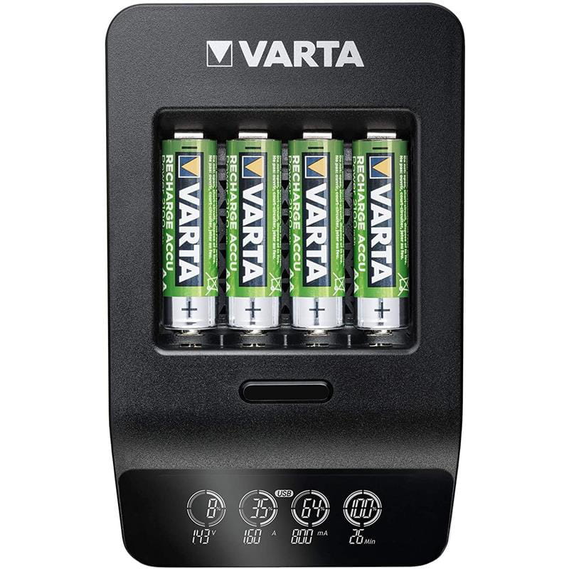 Сетевое зарядное устройство Varta LCD Smart Plus Charger + 4 х Ni-Mh AA 2100 mAh (57684101441)