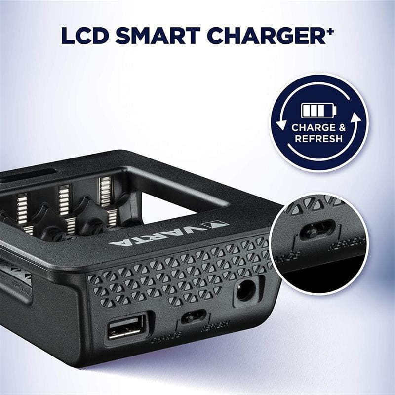 Сетевое зарядное устройство Varta LCD Smart Plus Charger + 4 х Ni-Mh AA 2100 mAh (57684101441)