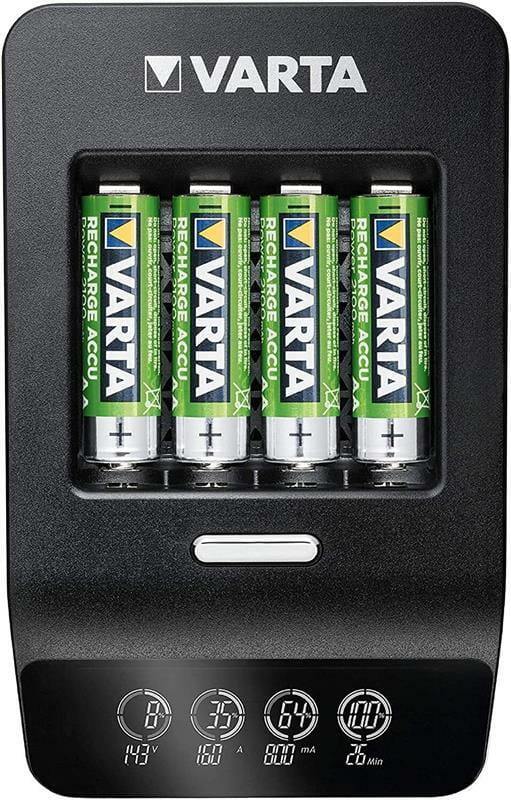 Сетевое зарядное устройство Varta LCD Ultra Fast Plus Charger + 4 х Ni-Mh AA 2100 mAh (57685101441)