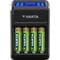 Фото - Мережевий зарядний пристрій Varta LCD Plug Charger + 4 х Ni-Mh AA 2100 mAh (57687101441) | click.ua