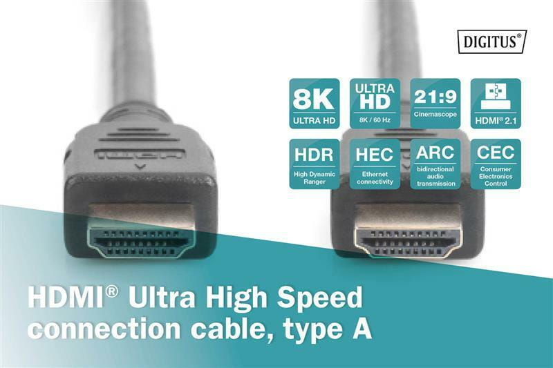 Кабель Digitus HDMI - HDMI (M/M), UHD 8K, 3 м, Black (AK-330124-030-S)