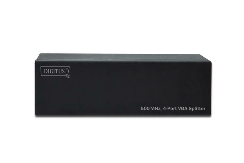Сплиттер видеосигнала Digitus VGA - 4xVGA, 500 МГц, Black (DS-42110)