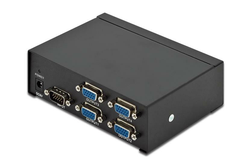 Спліттер відеосигналу Digitus VGA - 4xVGA, 500 МГц, Black (DS-42110)