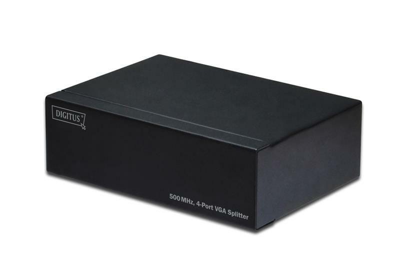 Спліттер відеосигналу Digitus VGA - 4xVGA, 500 МГц, Black (DS-42110)