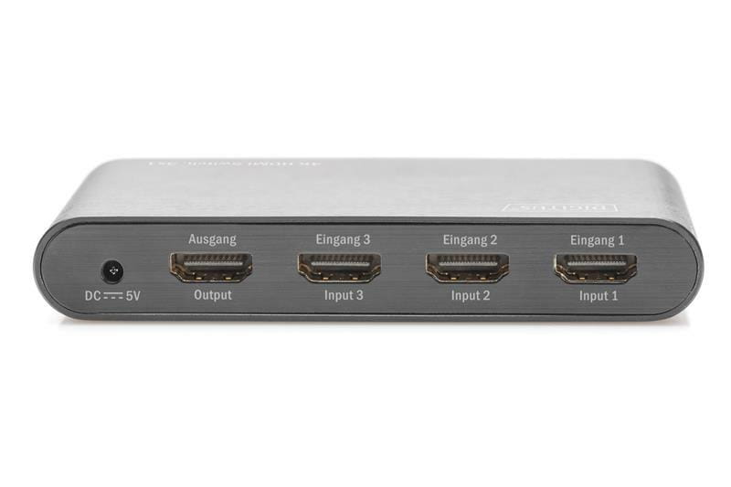Відеокомутатор Digitus 3xHDMI - HDMI (F/F), High Speed, 4K, Black (DS-45316)