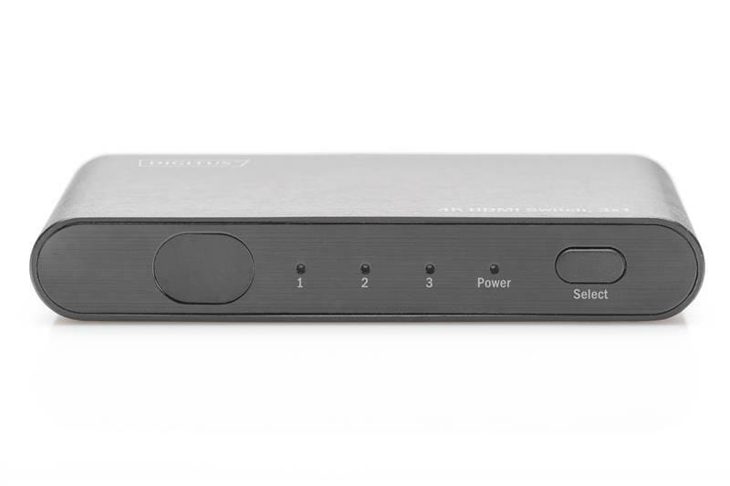 Відеокомутатор Digitus 3xHDMI - HDMI (F/F), High Speed, 4K, Black (DS-45316)