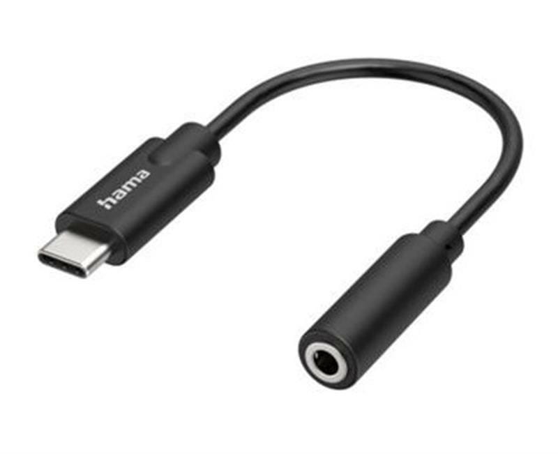 Адаптер Hama 3.5 мм - USB Type-C (F/M), Black (205262)