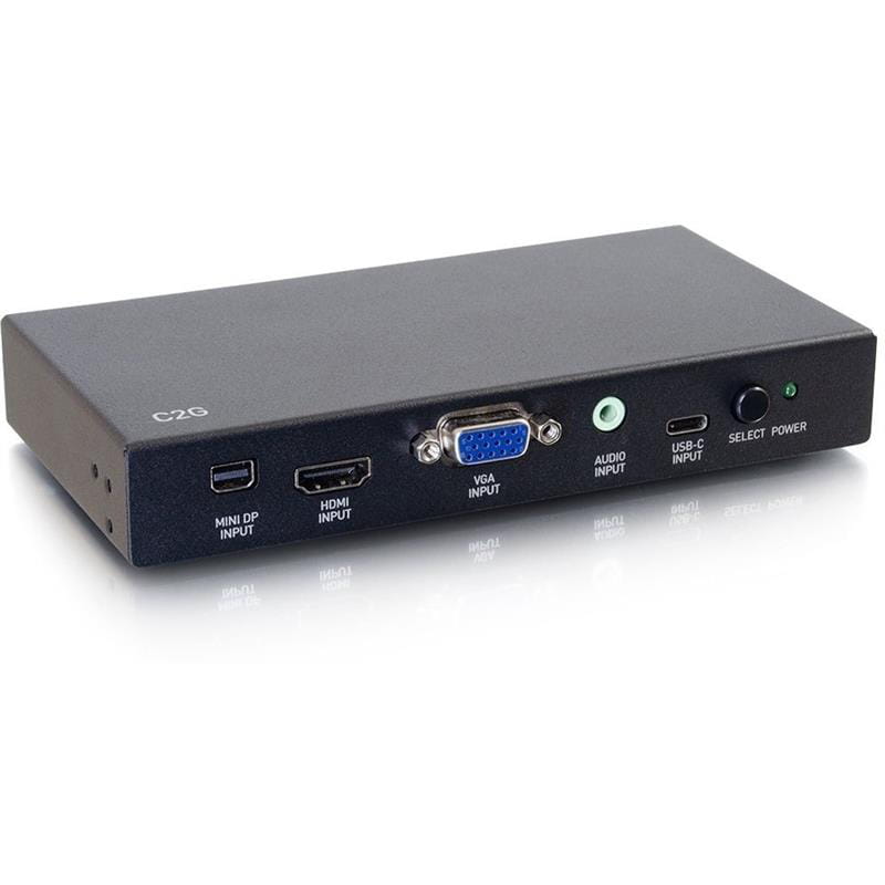 Переключатель C2G mini DisplayPort+HDMI+VGA+USB Type-C+3.5 мм - HDMI (F/F), Black (CG81850)