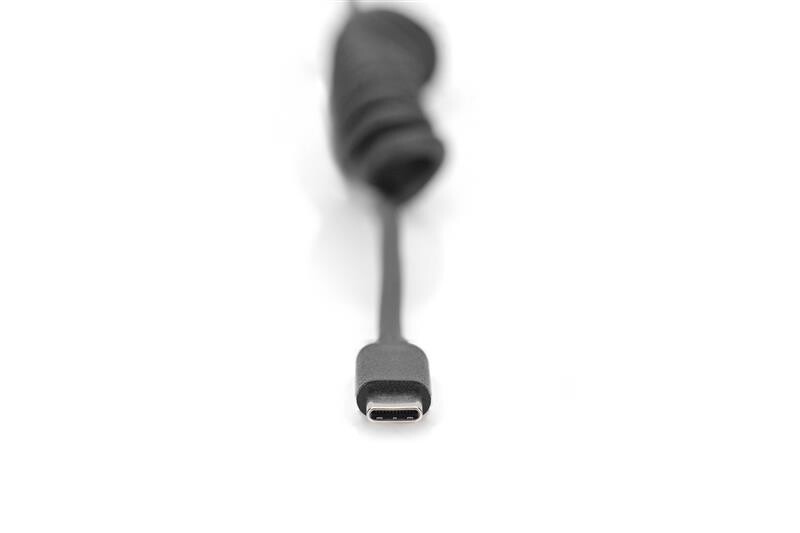 Кабель Digitus USB 2.0-Type-C (M/М), спиральный, 1 м (AK-300430-006-S)