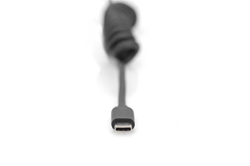 Кабель Digitus USB 2.0-Type-C (M/М), спиральный, 1 м (AK-300430-006-S)