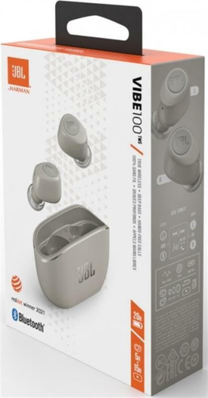 Bluetooth-гарнитура JBL Vibe 100TWS Ivory (JBLV100TWSIVREU)