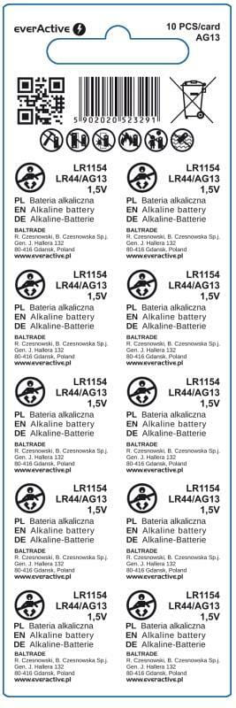 Батарейка everActive LR44 BL 10шт