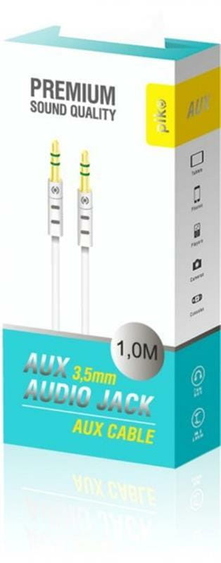 Аудио-кабель Piko CB-AW11 3.5 мм - 3.5 мм (M/M), 1 м, White (1283126489167)