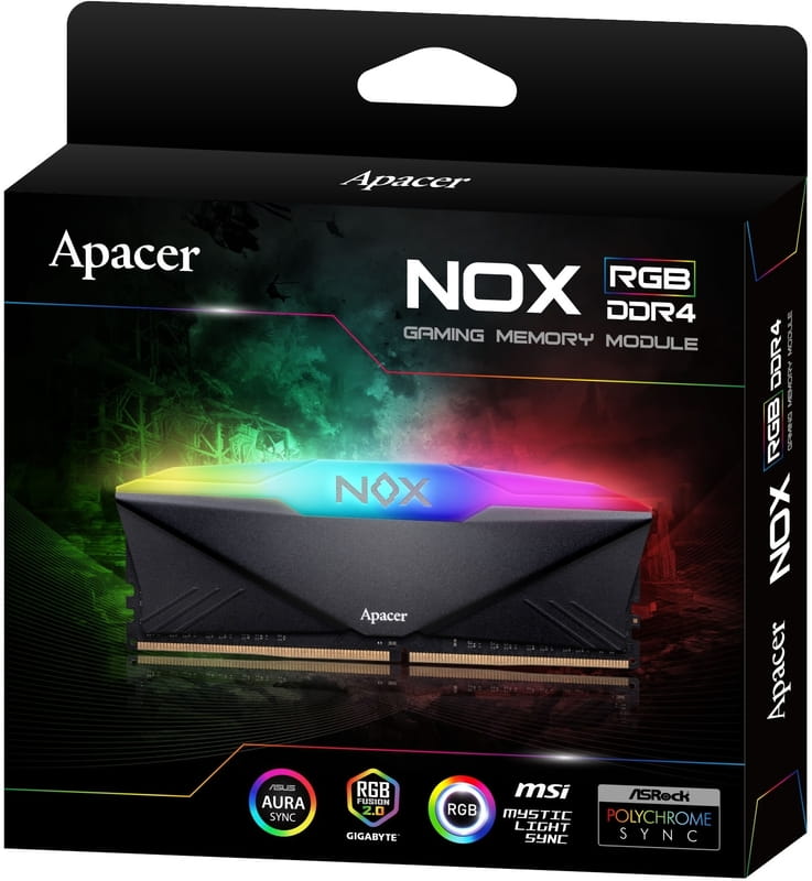 Модуль памяти DDR4 2x16GB/3600 Apacer NOX RGB Black (AH4U32G36C25YNBAA-2)